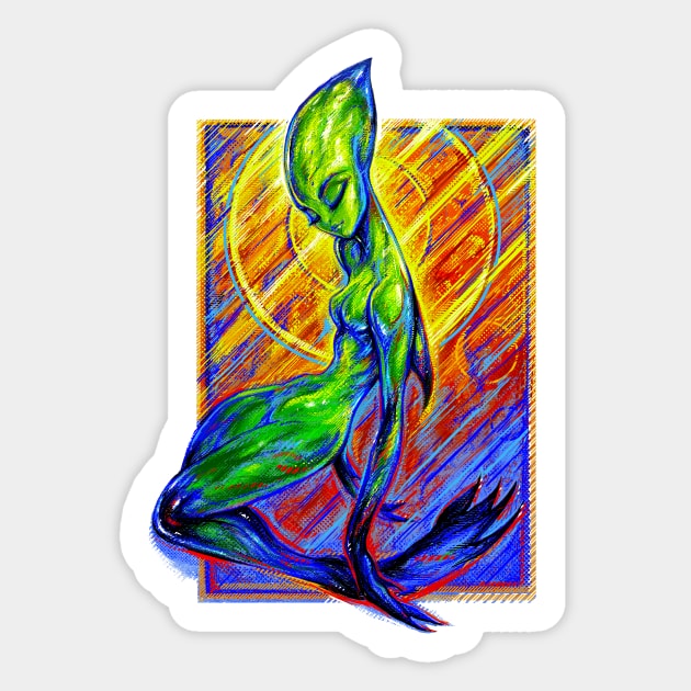 Mermaid Hybrid Sticker by SuarezArt